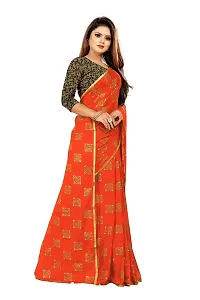 Rhey Women's Chiffon Saree With Blouse Piece (RBOXB07_Orange)-thumb4