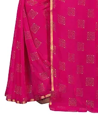 Rhey The Women Foil Printed Work Chiffon Saree With Unstitched Blouse Piece (Pink)-thumb2
