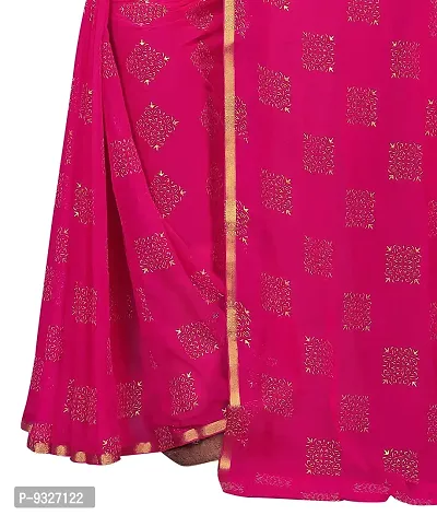 Rhey The Women Foil Printed Work Chiffon Saree With Unstitched Blouse Piece (Pink)-thumb3