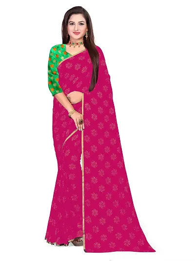 Womens Chiffon Saree With Blouse Piece