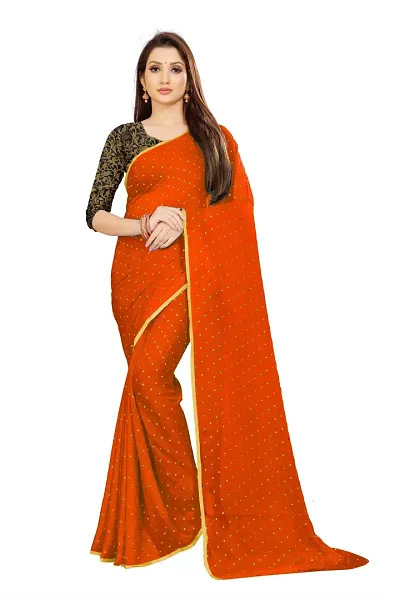 Attractive Chiffon Foil Print Saree with Blouse piece