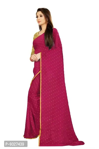 Rhey The Women's beautiful Foil Printed Saree With unstitched blouse piece for women's and girl's (Pink)-thumb4