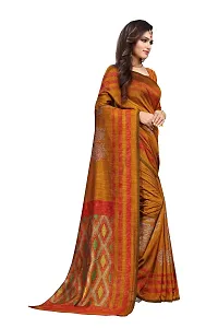 Rhey The Women's Printed Silk Saree With Unstitched Blouse Piece (Mustard)-thumb4