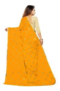 Rhey Women's Pure Chiffon Banarasi Weaving Printed Saree - Gold Zari Border with Jaquard Blouse Piece (Colour - Yellow)-thumb3