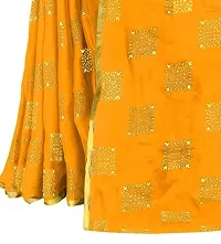 Rhey Women's Pure Chiffon Banarasi Weaving Printed Saree - Gold Zari Border with Jaquard Blouse Piece (Colour - Yellow)-thumb2