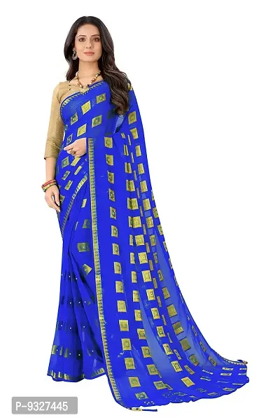 Rhey Women's Woven Pure Chiffon Saree With Blouse Piece (TEMP05KK_Blue)-thumb0