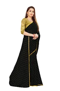 Rhey The Women's beautiful Foil Printed Saree With unstitched blouse piece for women's and girl's (Black)-thumb4