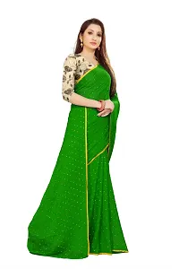 Rhey The Women's beautiful Foil Printed Saree With unstitched blouse piece for women's and girl's (Green)-thumb2