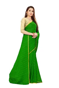 Rhey The Women's beautiful Foil Printed Saree With unstitched blouse piece for women's and girl's (Green)-thumb4