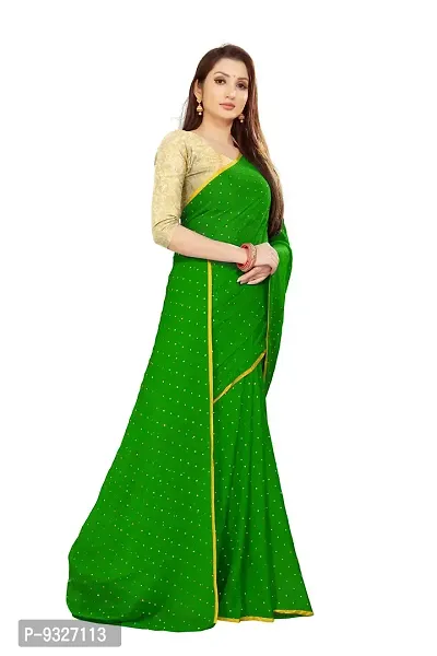 Rhey The Women's beautiful Foil Printed Saree With unstitched blouse piece for women's and girl's (Green)-thumb5