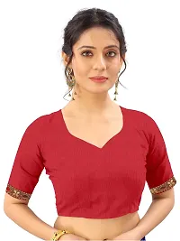 Stylish Red Chiffon Printed Saree With Blouse Pieace For Women-thumb4