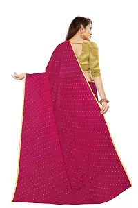 Rhey The Women's beautiful Foil Printed Saree With unstitched blouse piece for women's and girl's (Pink)-thumb1