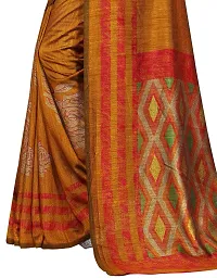 Rhey The Women's Printed Silk Saree With Unstitched Blouse Piece (Mustard)-thumb2