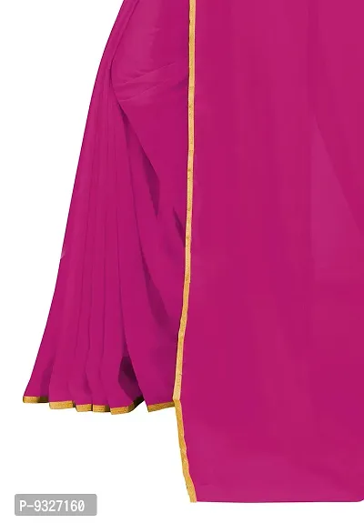 Rhey The Festive Plain Georgette Saree With Unstitched Jaquard Blouse Piece (Purple)-thumb5