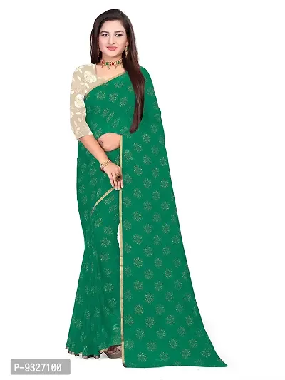 Rhey Classy Women's Chiffon Saree With Unstitched Blouse Piece