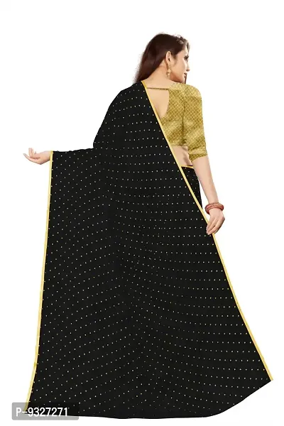 Rhey The Women's beautiful Foil Printed Saree With unstitched blouse piece for women's and girl's (Black)-thumb2