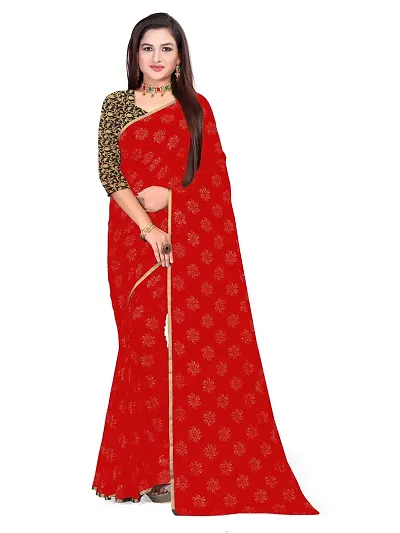 Womens Chiffon Saree With Blouse Piece