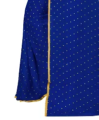 Rhey The Women's beautiful Foil Printed Saree With unstitched blouse piece for women's and girl's (Dark Blue)-thumb4