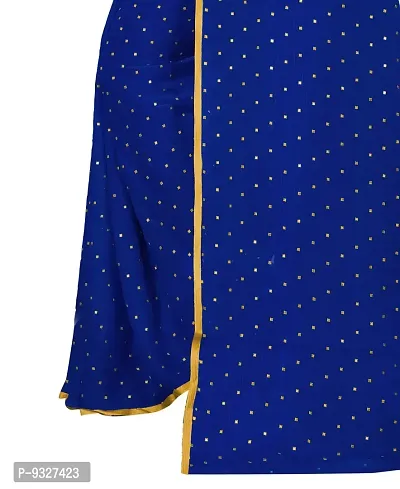 Rhey The Women's beautiful Foil Printed Saree With unstitched blouse piece for women's and girl's (Dark Blue)-thumb5