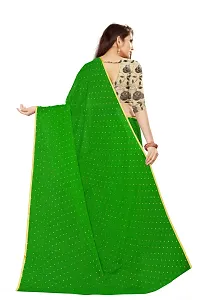 Rhey The Women's beautiful Foil Printed Saree With unstitched blouse piece for women's and girl's (Green)-thumb3