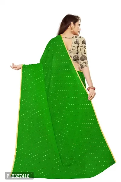 Rhey The Women's beautiful Foil Printed Saree With unstitched blouse piece for women's and girl's (Green)-thumb4