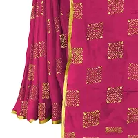 Rhey Women's Pure Chiffon Banarasi Weaving Printed Saree - Gold Zari Border with Jaquard Blouse Piece (Colour - Pink)-thumb2