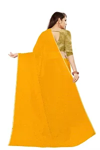 Rhey The Women's beautiful Foil Printed Saree With unstitched blouse piece for women's and girl's (Yellow)-thumb1