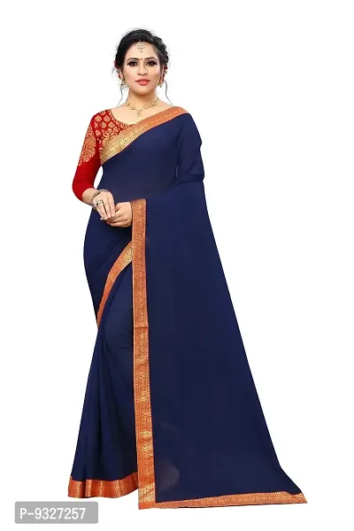 Mesmerzing Designer Plain Chiffon Saree. - RJ Fashion