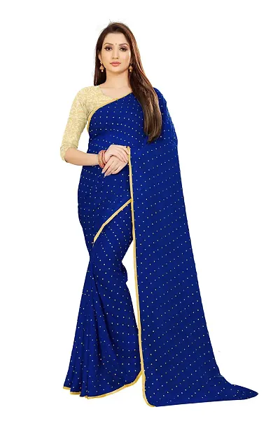 Rhey women foil print chiffon sari with blouse piece