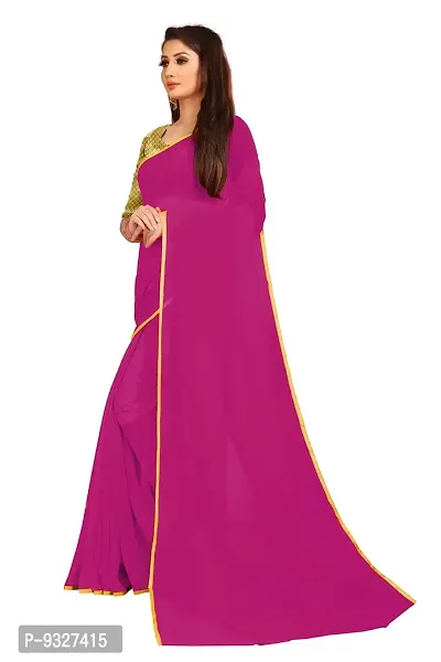 Rhey The Festive Plain Georgette Saree With Unstitched Jaquard Blouse Piece (Purple)-thumb4