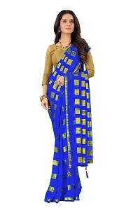 Rhey Women's Woven Pure Chiffon Saree With Blouse Piece (TEMP05KK_Blue)-thumb3