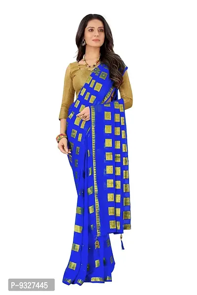 Rhey Women's Woven Pure Chiffon Saree With Blouse Piece (TEMP05KK_Blue)-thumb4