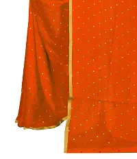 Rhey The Women's beautiful Foil Printed Saree With unstitched blouse piece for women's and girl's (orange)-thumb2