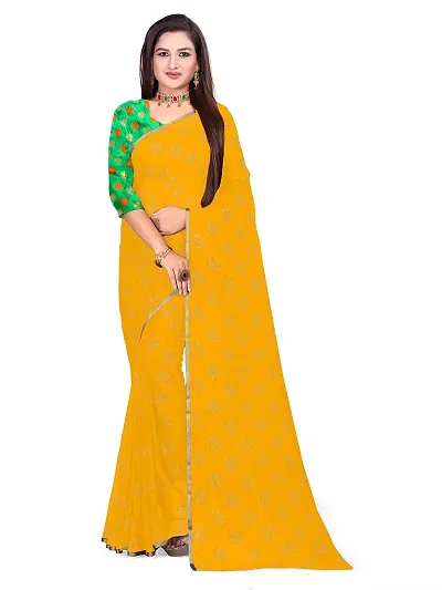 Womens Chiffon Saree With Blouse Piece