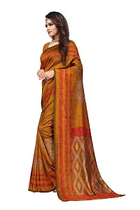 Rhey The Women's Printed Silk Saree With Unstitched Blouse Piece (Mustard)-thumb3