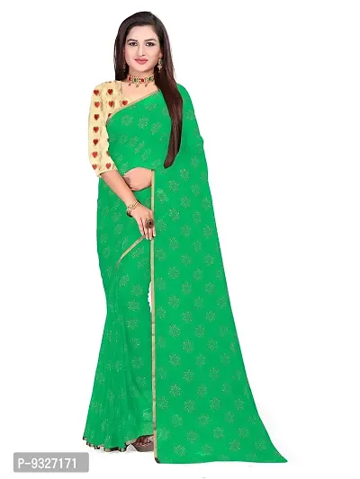 Rhey Beautiful Women's Chiffon Saree With Unstitched Blouse Piece