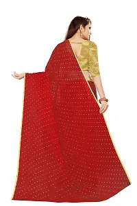 Rhey The Women's beautiful Foil Printed Saree With unstitched blouse piece for women's and girl's (Red)-thumb3