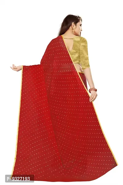 Rhey The Women's beautiful Foil Printed Saree With unstitched blouse piece for women's and girl's (Red)-thumb4