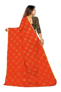 Rhey Women's Chiffon Saree With Blouse Piece (RBOXB07_Orange)-thumb1