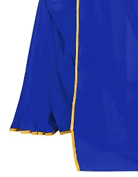 Rhey The Festive Plain Georgette Saree With Unstitched Jaquard Blouse Piece (Blue)-thumb4