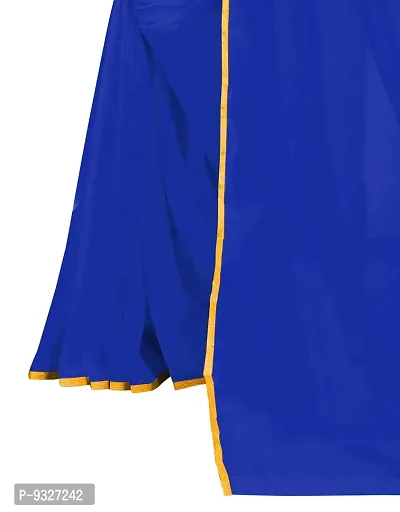 Rhey The Festive Plain Georgette Saree With Unstitched Jaquard Blouse Piece (Blue)-thumb5