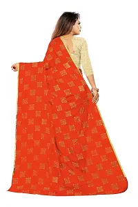 Rhey Women's chiffon Saree With Blouse Piece (RBOXW07_Orange)-thumb1