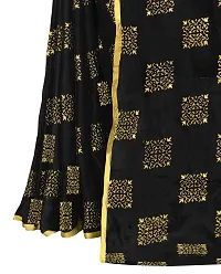 Rhey Women's Pure Chiffon Banarasi Weaving Printed Saree - Gold Zari Border with Jaquard Blouse Piece (Colour - Black)-thumb2