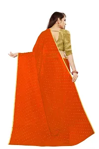 Rhey The Women's beautiful Foil Printed Saree With unstitched blouse piece for women's and girl's (orange)-thumb1