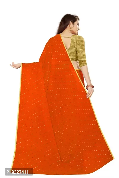 Rhey The Women's beautiful Foil Printed Saree With unstitched blouse piece for women's and girl's (orange)-thumb2