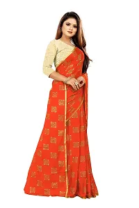 Rhey Women's chiffon Saree With Blouse Piece (RBOXW07_Orange)-thumb4