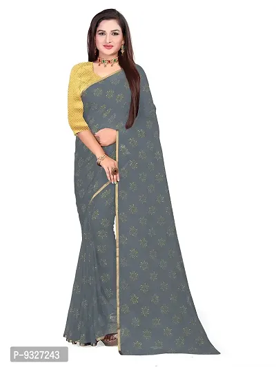 Rhey Designer Women's Chiffon Saree With Unstitched Blouse Piece-thumb0