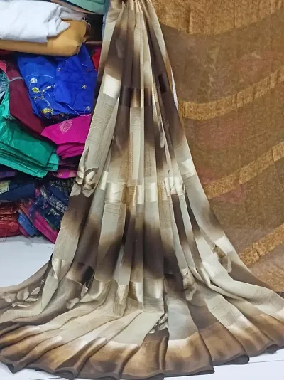 Stylish Chiffon Saree With Blouse Piece For Women