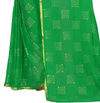 Rhey The Women Foil Printed Work Chiffon Saree With Unsttiched Blouse Piece (Green)-thumb2