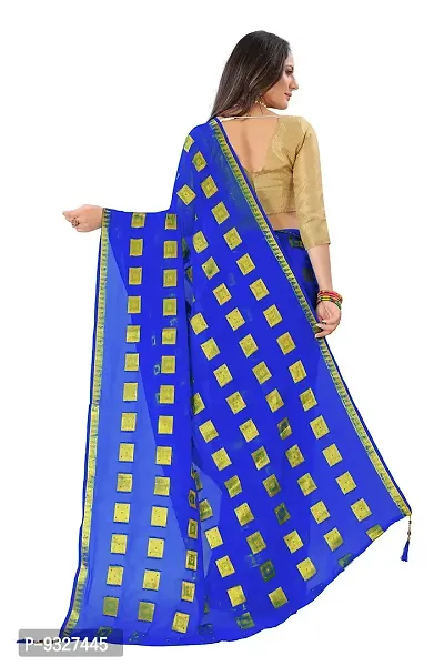 Rhey Women's Woven Pure Chiffon Saree With Blouse Piece (TEMP05KK_Blue)-thumb3